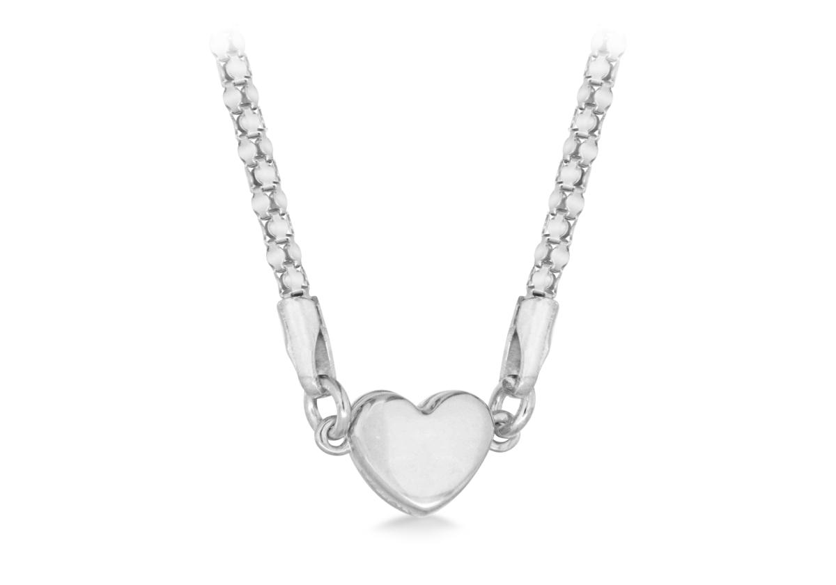 Italian crafted magnetic clasp heart necklace in sterling silver 17 ...